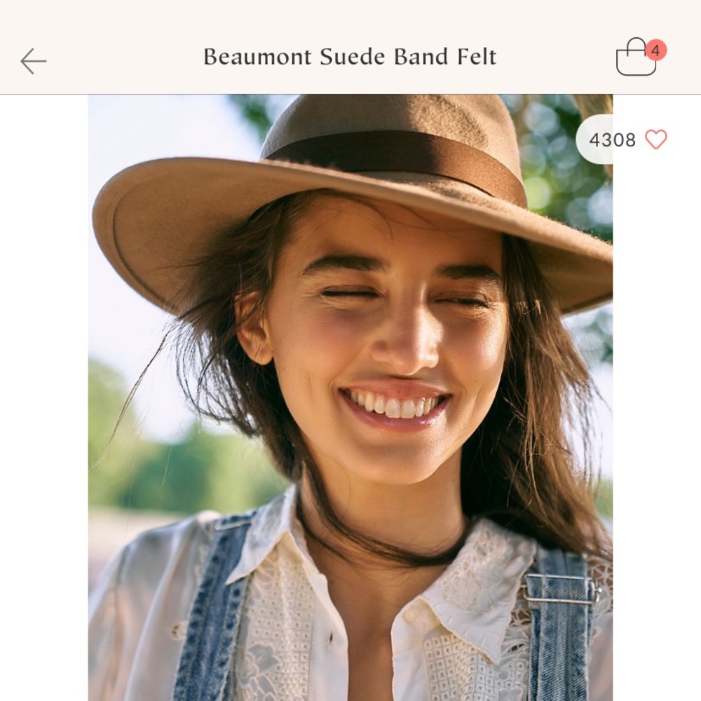 Free people Beaumont suede band hat